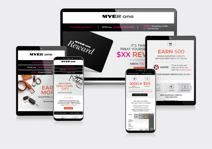 MYER onboarding email suite