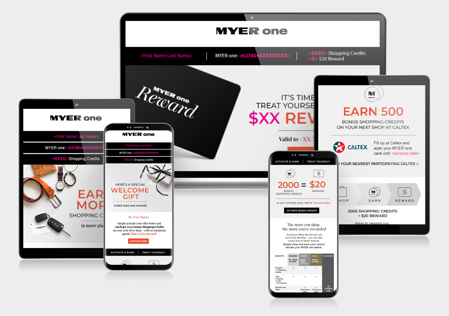 MYER onboarding email suite