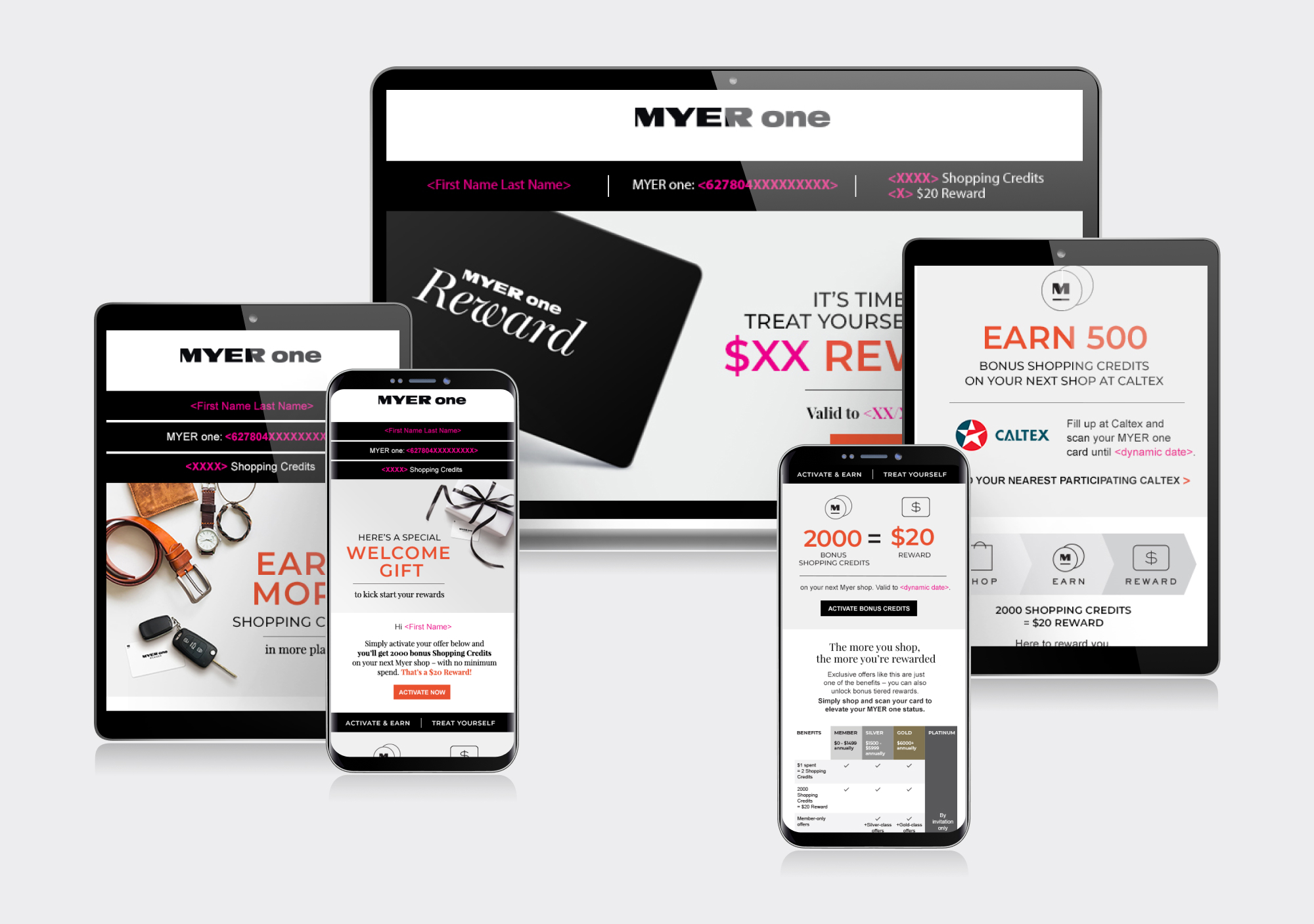 MYER onboarding email suite