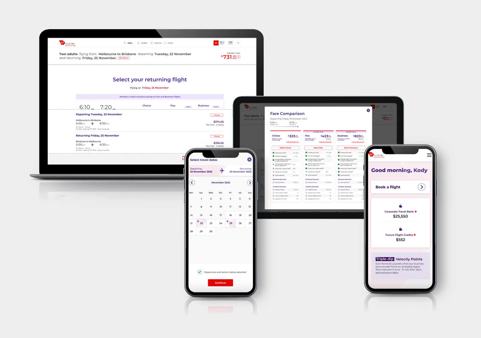  UX/UI audit & design of Virgin Australia Business Flyer booking experience  listing image